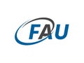 FAU initial letter logo design, vector template Royalty Free Stock Photo