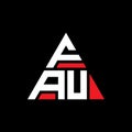 FAU triangle letter logo design with triangle shape. FAU triangle logo design monogram. FAU triangle vector logo template with red Royalty Free Stock Photo