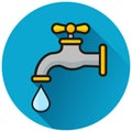 Faucet circle blue icon concept