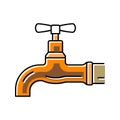 faucet copper metal color icon vector illustration
