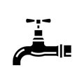faucet copper metal glyph icon vector illustration