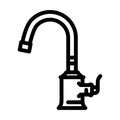 faucet copper metal line icon vector illustration