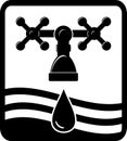 Faucet, drop and wave icon