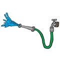Faucet with garden hose Royalty Free Stock Photo