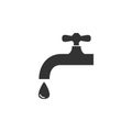 Faucet icon, water tap sign. Vector illustration. Flat design Royalty Free Stock Photo