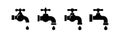 Faucet icons set. Water tap collection. Bathroom faucet symbol flat and line style