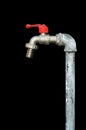 Faucet with red handles Royalty Free Stock Photo