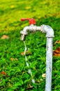 Faucet with red handles Royalty Free Stock Photo