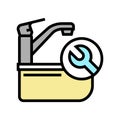 faucet repair color icon vector illustration