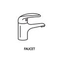 Faucet vector line icon. Mixer water