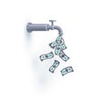 Open Money Faucet Passive Income Isolated Illustration