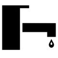 Faucet with water drop single element pictogram vector illustration