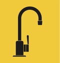 Faucet Water Filter. Vector image isolated on yellow background Royalty Free Stock Photo