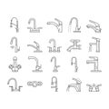 faucet water sink tap bathroom icons set vector Royalty Free Stock Photo