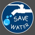 Faucets saving water concept logo circle flat