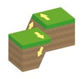 Fault type vector illustration 3 dimensions / Oblique-slip fault