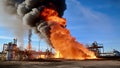 A faulty gas flaring system at an oil extraction