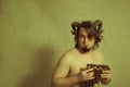 Faun with panflute Royalty Free Stock Photo