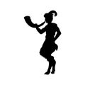 Faun Satyr blowing into horn silhouette ancient mythology fantasy