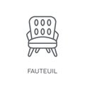 Fauteuil linear icon. Modern outline Fauteuil logo concept on wh