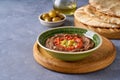 Fava beans dip, traditional egyptian, middle eastern food foul medames