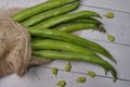 Fave beans legumes on wooden table Royalty Free Stock Photo