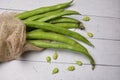 Fave beans legumes on wooden table Royalty Free Stock Photo