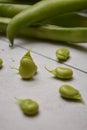 Fave beans legumes on wooden table Royalty Free Stock Photo