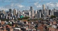 Favela and buildings urban social contrast