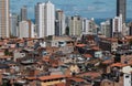 Favela and buildings urban social contrast