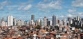 Favela and buildings urban social contrast