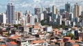 Favela and buildings urban social contrast
