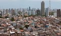 Favela and buildings urban social contrast