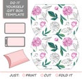 Favor, gift box die cut. Box template