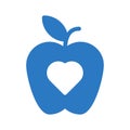 Favorite apple glyph color flat vector icon