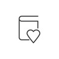 Favorite book love outline icon