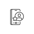 Favorite contact call line icon