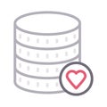 Favorite database thin color line vector icon Royalty Free Stock Photo