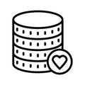 Favorite database thin line vector icon Royalty Free Stock Photo