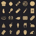 Favorite delicacy icons set, simple style