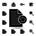 favorite document with star icon. Simple glyph vector element of web, minimalistic icons set for UI and UX, website or mobile Royalty Free Stock Photo