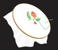 Favorite embroidery on the tambour Royalty Free Stock Photo