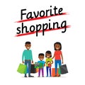 Favorite Family Shopping Process Icon on White