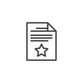 Favorite file document outline icon Royalty Free Stock Photo