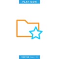 Favorite Folder Line Icon Vector Design Template. Editable Stroke.