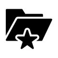 Favorite folder vector  glyph flat icon Royalty Free Stock Photo