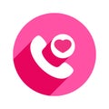 Favorite handle handset heart love phone telephone icon