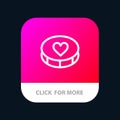 Favorite, Heart, Love, Loves Mobile App Button. Android and IOS Line Version