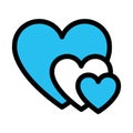 Favorite, heart shape fill vector icon which can easily modify or edit Royalty Free Stock Photo