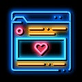 favorite info folder neon glow icon illustration